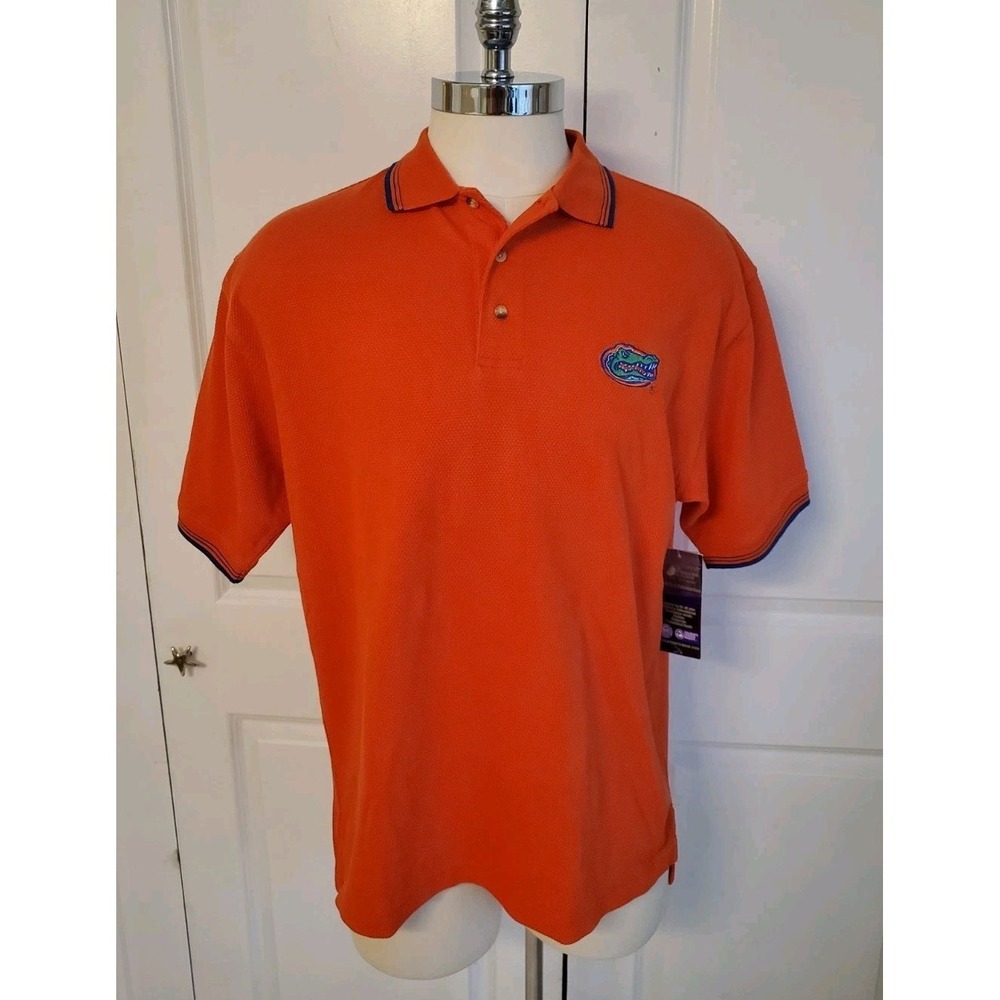 Boca Classics Men Florida Gators‎ Stripe Polo Shirt Size XL Orange - New
